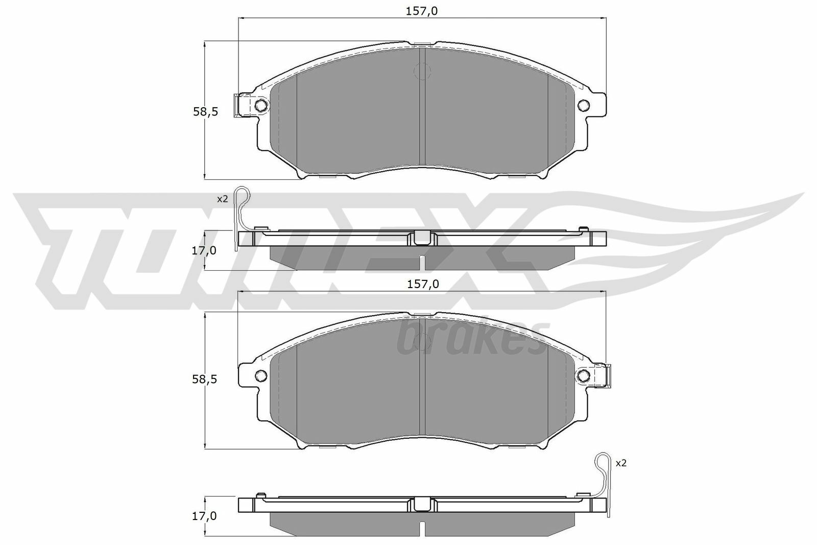 Sada brzdových destiček, kotoučová brzda TOMEX Brakes